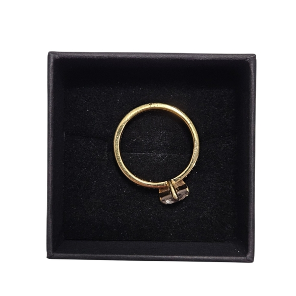 Pandora Shine Gold Double Band Heart CZ Ring Size 56 US 7.5 - Picture 4 of 6